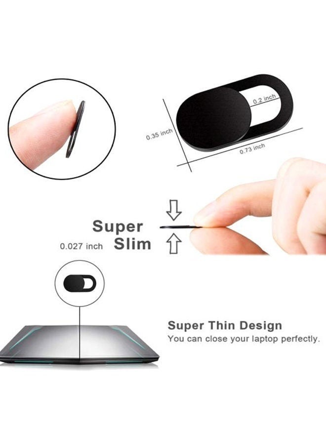 غطاء كاميرا لمنع للتجسس مزود بغطاء غالق لكاميرا الويب واللابتوب والتابلت والهواتف المحمولة أسود - Image 4